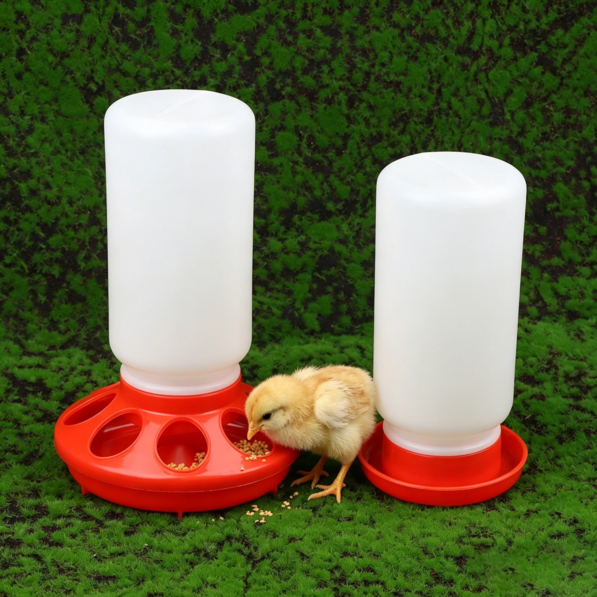 Comedero y Bebedero Reforzado para Aves de Corral, Dispensador Automático de Agua y Comida para Pollos, Pájaros y Pollitos, Contenedor de Agua y Alimento