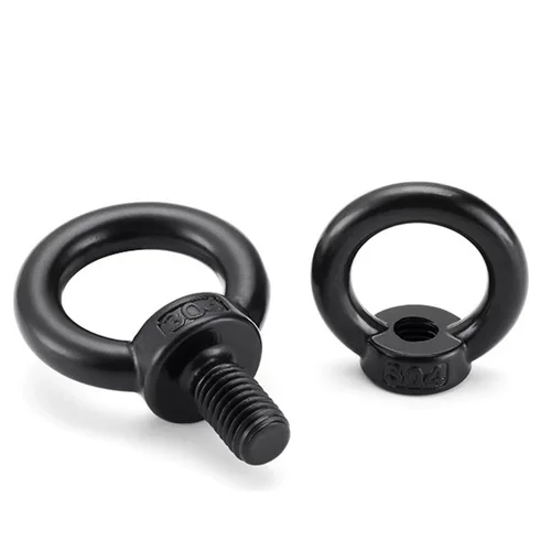 Imagen 2 del producto Pernos de elevación con revestimiento de Dacromet negro de acero inoxidable 304, M3 M4 M5 M6 M8 M10 M12 M14 M16 M18 M20 M24, tuercas de tornillos de anillo de elevación