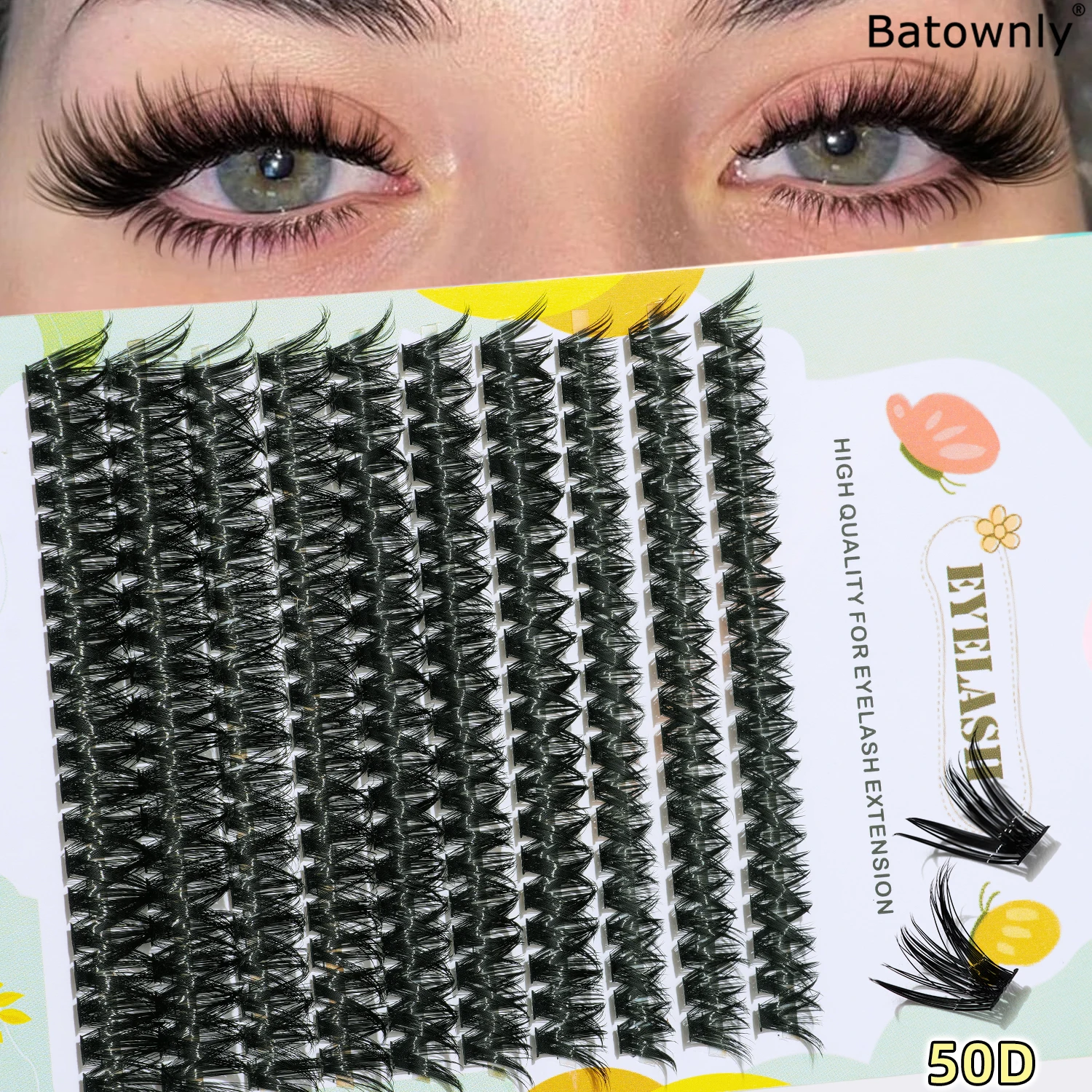 Wimperncluster, 200 Stück, Cluster-Wimpern, 10–16 mm, einzelne Wimpern, natürlicher Look, D-Locken, flauschige Cluster-Wimpern, DIY-Wimpernverlängerung