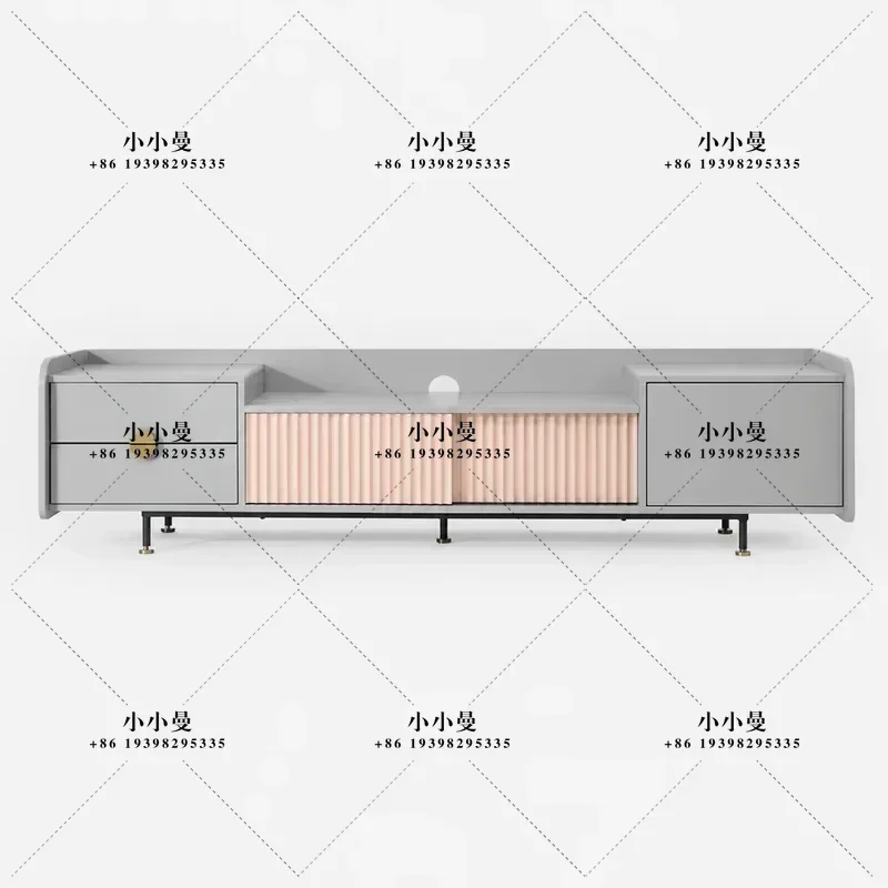 Nordic Light Luxury TV Cabinet Piano Finish Living Room Audio Visual Cabinet Modern Simple Floor Storage Unit Customizable