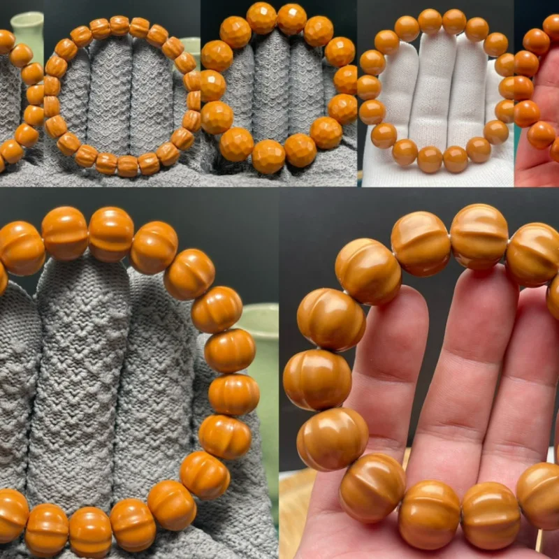 

Authentic Longyan Material Monkey Bracelet Shark Back Straight Cut round Beads Eight Arrises Tang Cheese Light Bead He