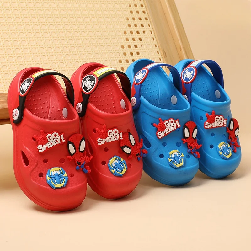 Spider Man Cave Shoes For Boys And Girls Outdoor Beach Shoes For Babies Anti Slip Cartoon Baotou Slippers