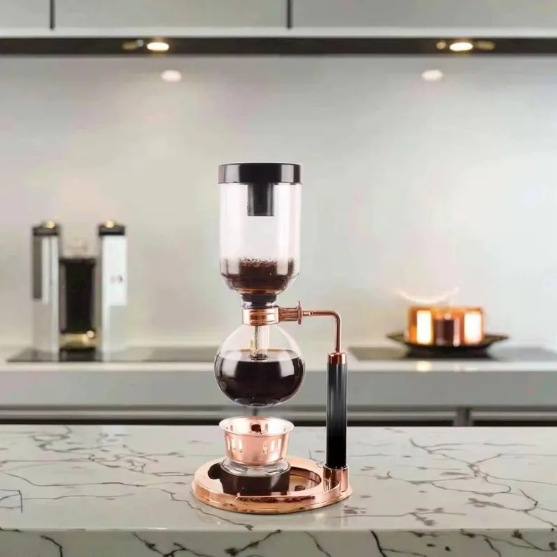Desktop glass vacuum siphon siphon coffee machine with alcohol burner