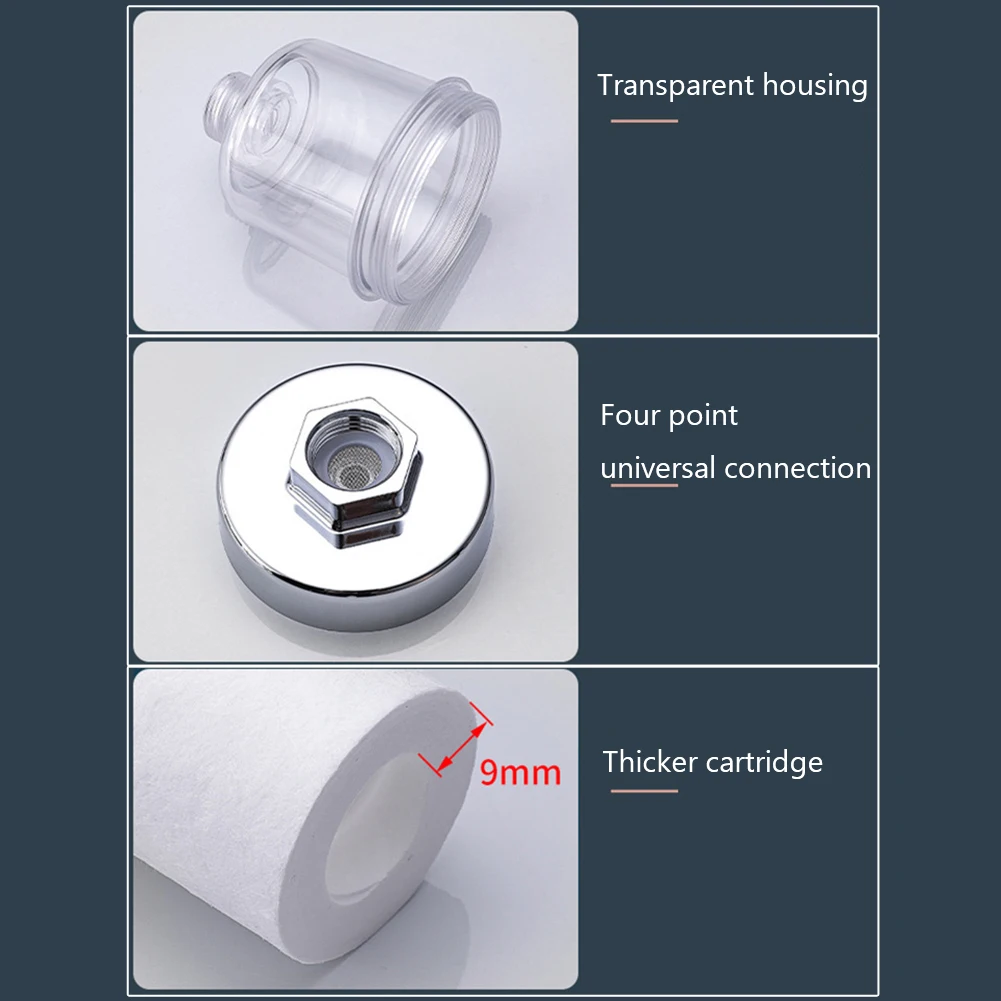

Water Outlet Purifier Kit Universal Faucet Filter Kitchen Bathroom Shower Filter for Hard Water High Density Filtration PP Cotto
