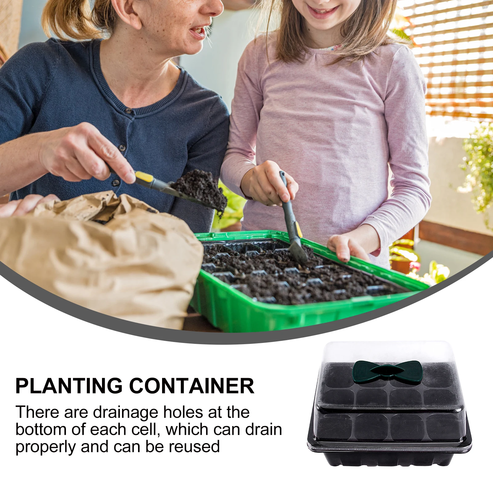 

2pcs Seedling Boxes Breathing Holes Planting Tray Container Gardening Supplies Plastic Case Sprouting Easy Management Time