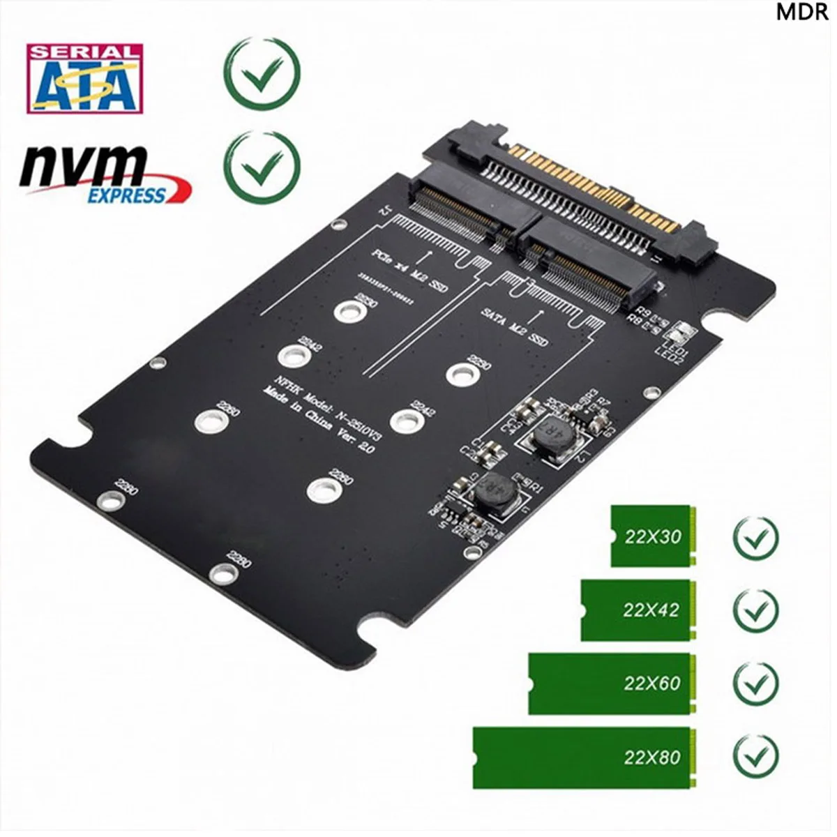Адаптер U2 SFF 8639 SFF-8639 NVME U.2 к Combo NGFF M.2 M-key SATA PCIe SSD-адаптер для замены материнской платы SSD 750 p3600 p3700