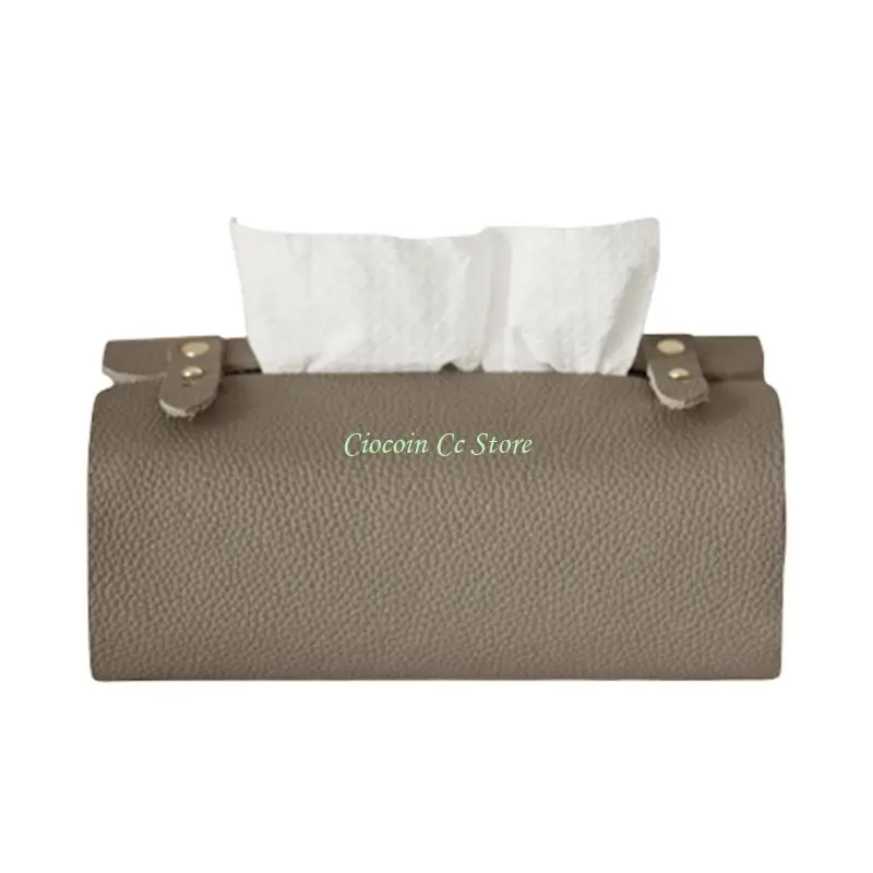 X90F Leather Tissue Box Rectangular Napkin Dispenser Rack Paper Towel Container
