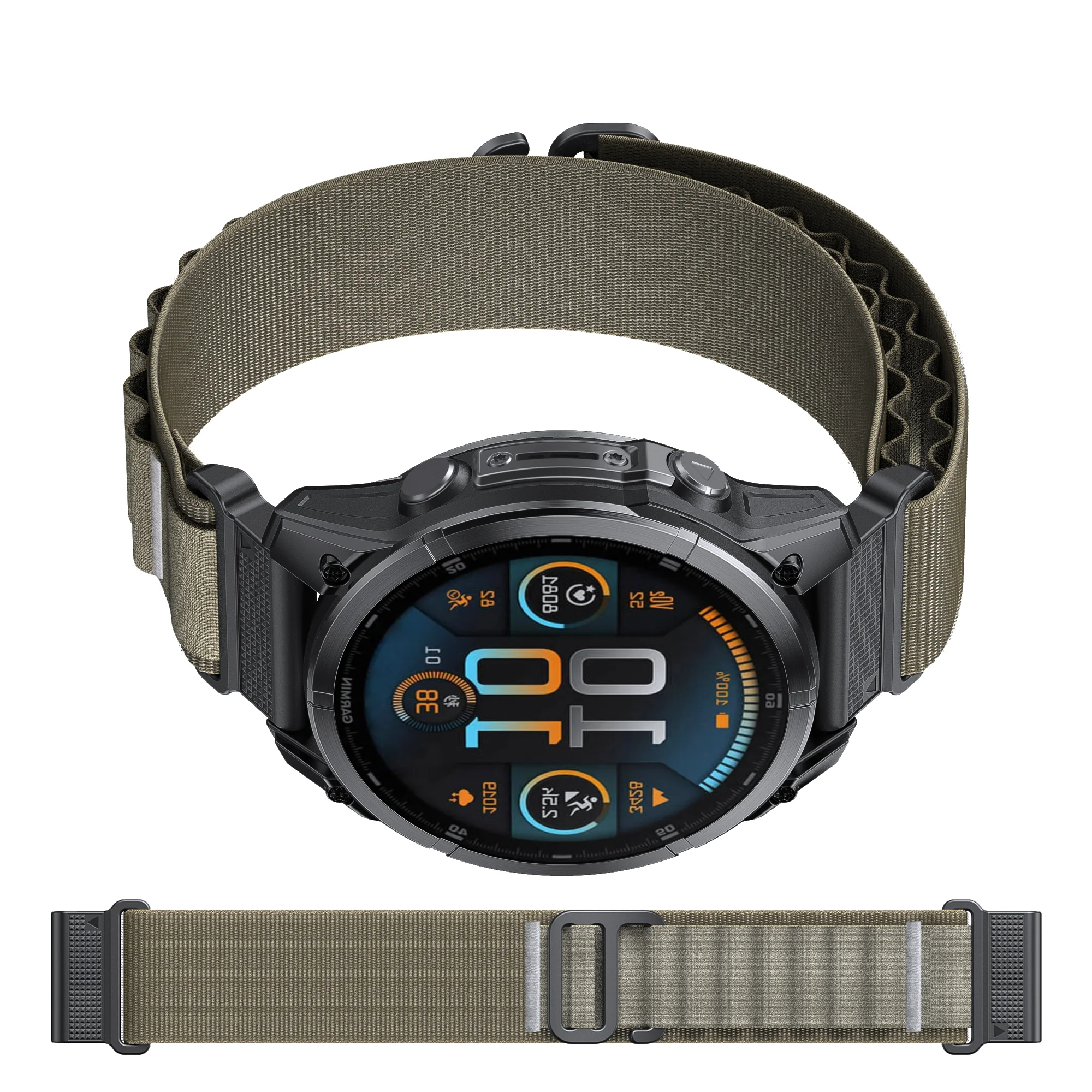 Nylon-Uhrenarmband 22/26, geeignet für Garmin Fenix 7X 8X 8 7 Pro Fenix 6X 6 5X Tactix 8 7 9 Forerunner 965 955 Enduro 3 Loop Band