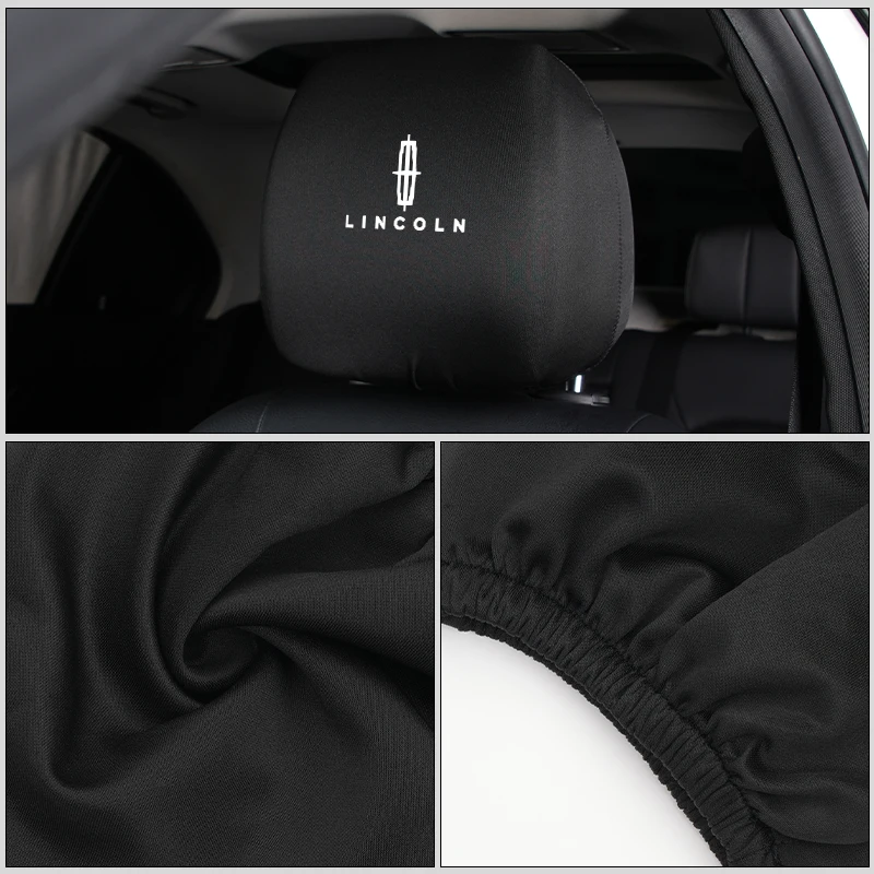 Car Seat Headrest Cover Cotton Dustproof Protector Cover Headrest Decoration Accessories For Lincoln MKZ MKX Aviator Navigator C view 5