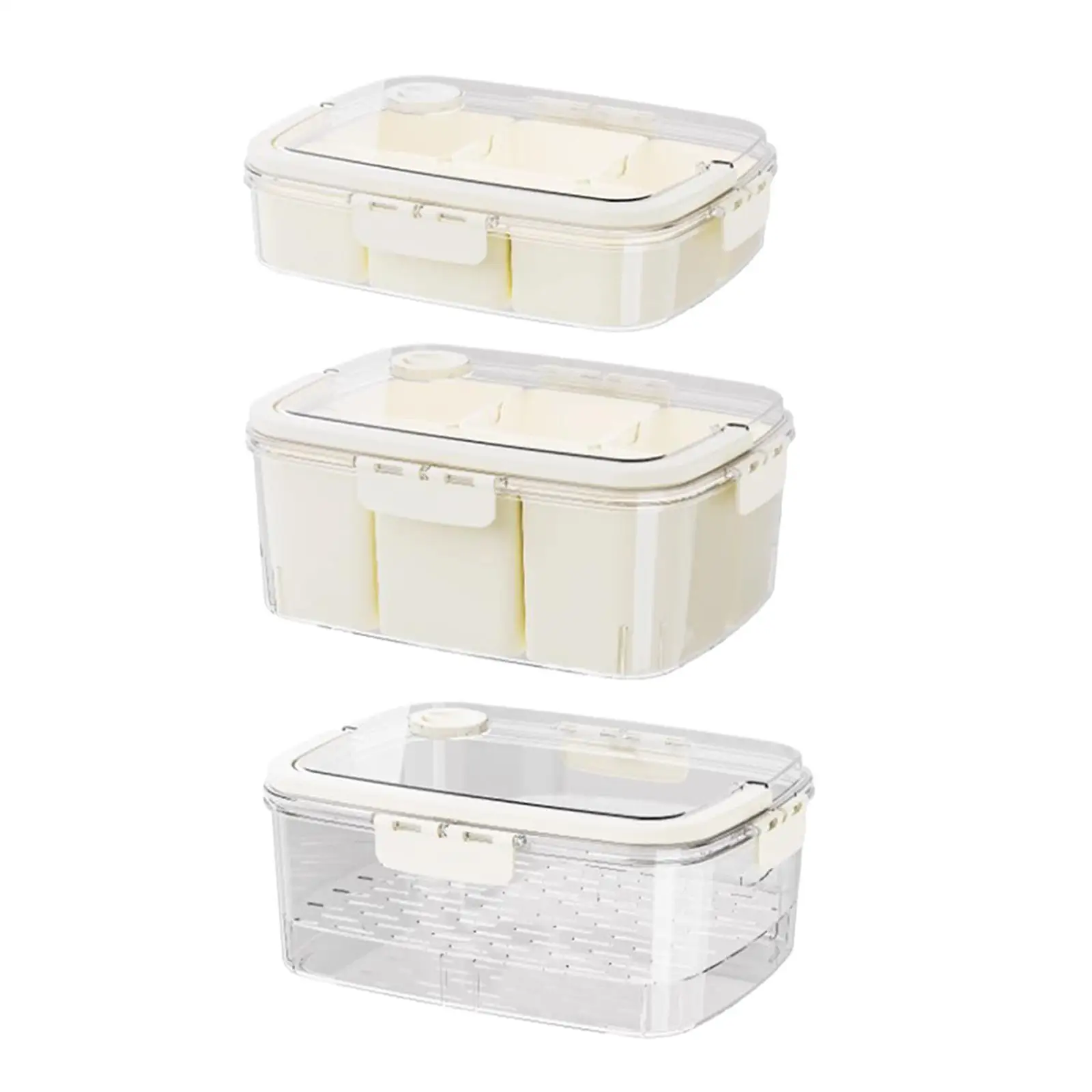 Portable Food Serving Tray with Lid Lightweight for Family Gatherings Reusable Good Sealing Transparent Lid Multipurpose