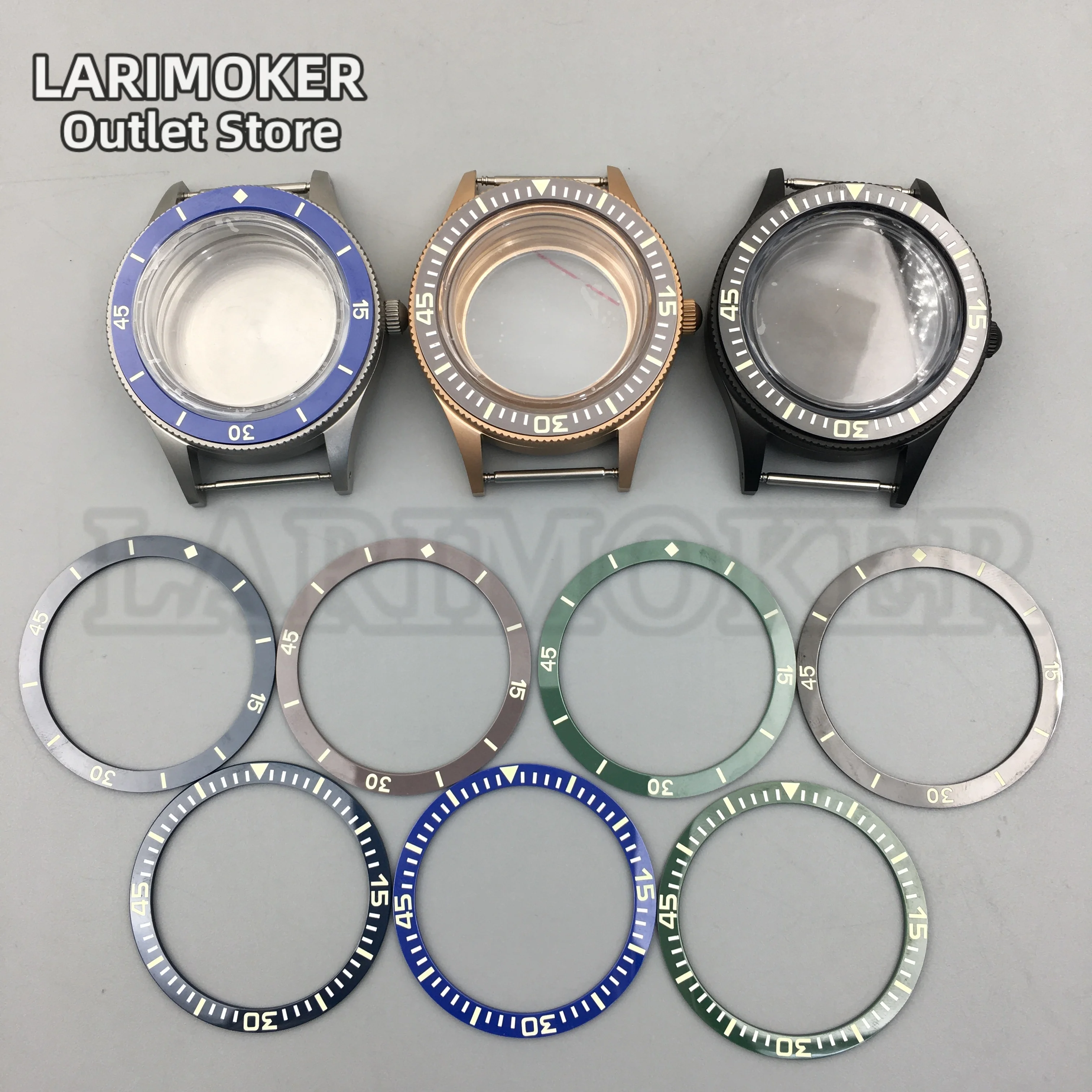 

LARIMOKER 40MM matte dome sapphire glass stainless steel case ceramic luminous bezel Fit NH35 ETA2824 PT5000 Miyota8215 Movement