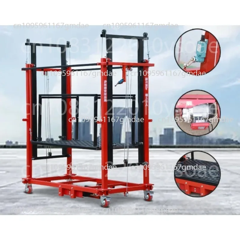 Andaime elétrico com controle remoto, plataforma de elevação multifuncional dobrável elétrica