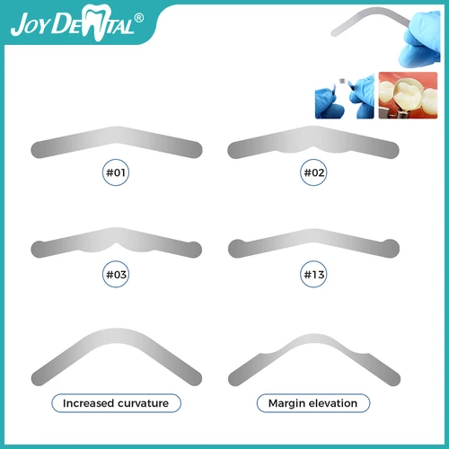 20 piezas bandas de matriz Dental elevación de margen gran curva aumentada Matrices contorneadas seccionales restauración de odontología AZDENT