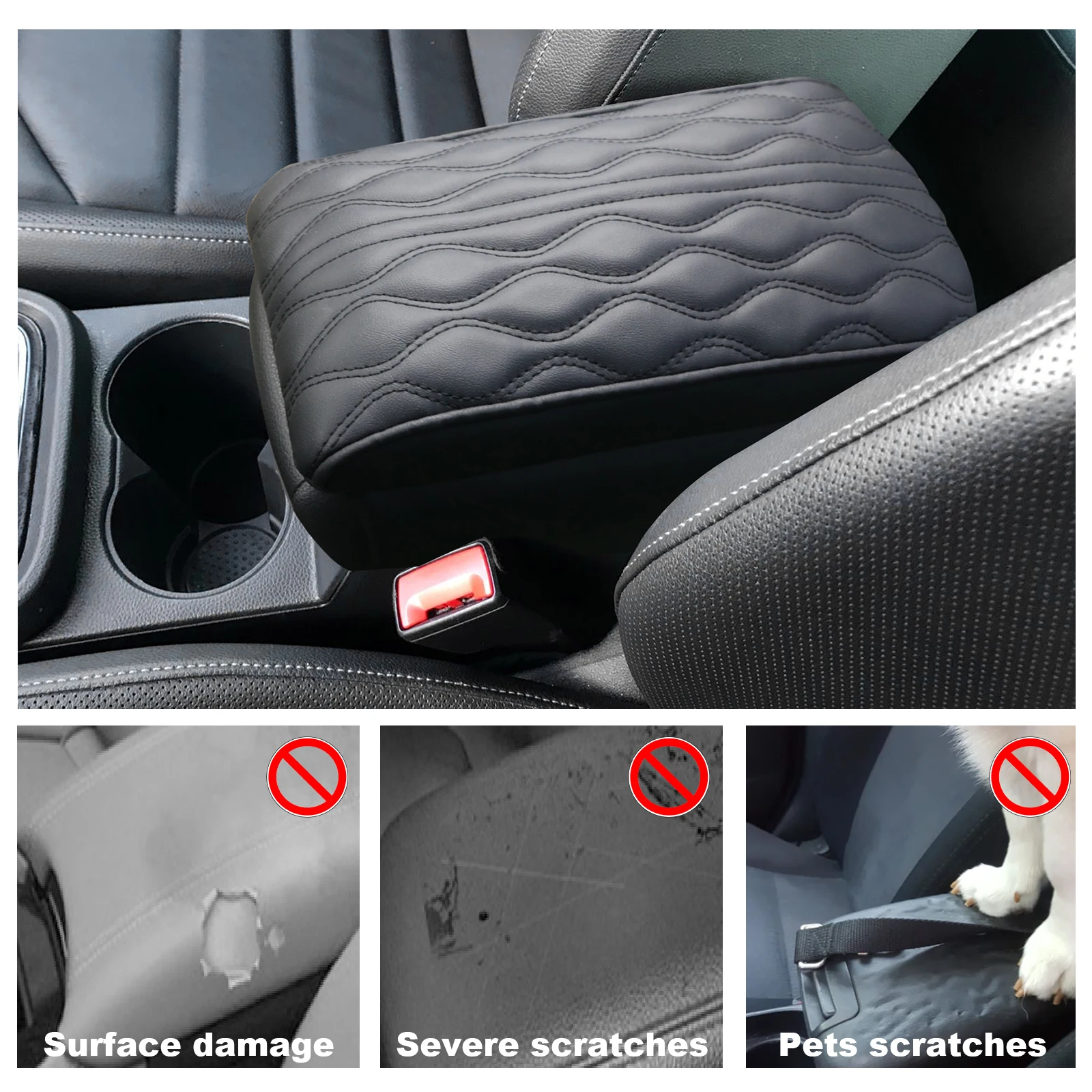 LFOTPP Car Armrest Box Cover for Ateca 2016-2022 Central Control Container Pad Auto Interior Dedication Protection Accessories