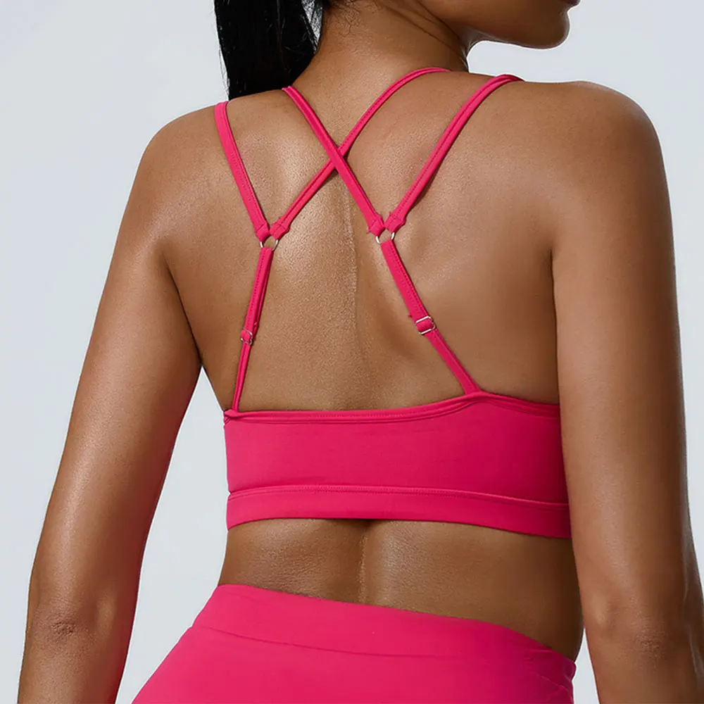 

Cross Strap Bra Women Sports Bras Top Push Up Fitness Yoga Underwear Sport Tops With Removable Padded Women Running Gym Vest