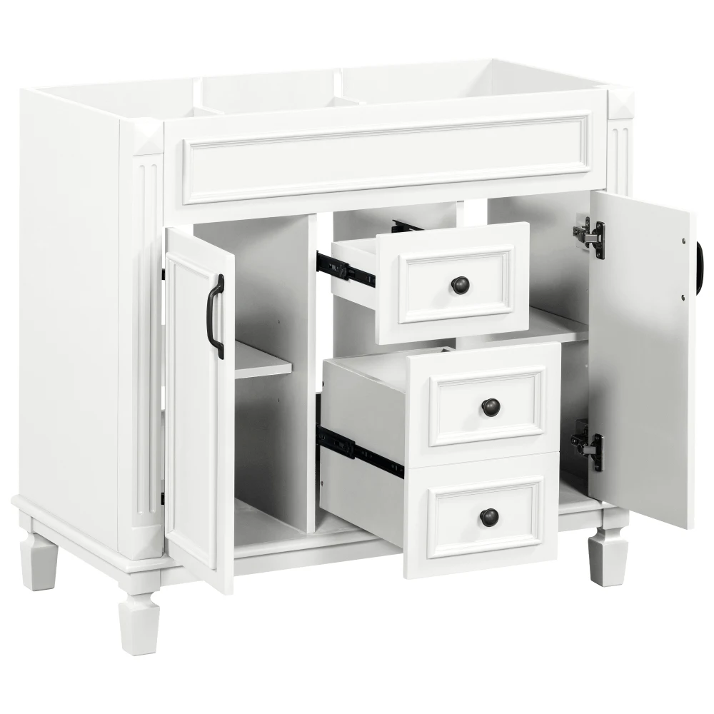 36'' Bathroom Vanity without Top Sink, Cabinet only, Modern Bathroom Storage Cabinet with 2 Soft Closing Doors and 2 Drawers