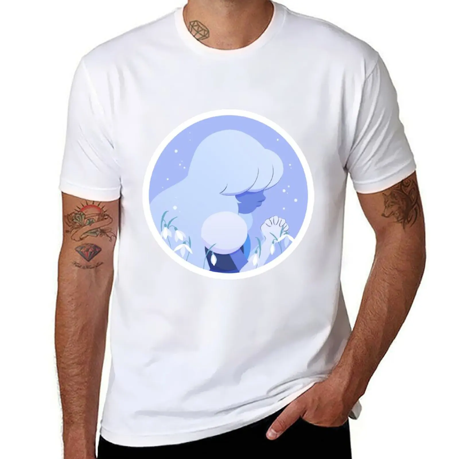 

Pastel Sapphire portrait T-Shirt anime tshirt t shirts with prints T-Shirt