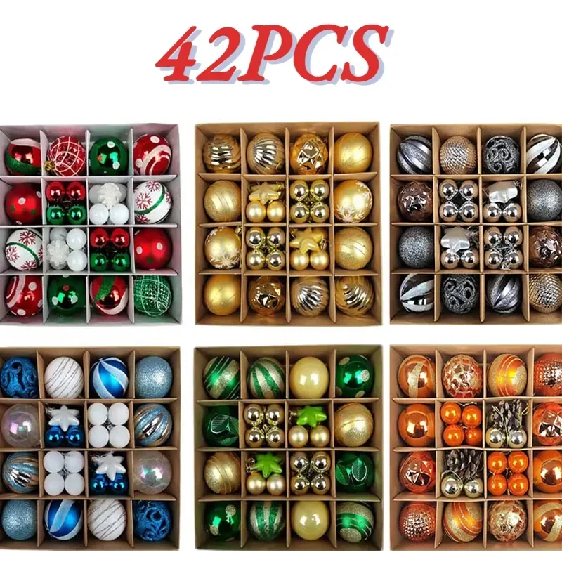 

Christmas Tree Balls 42pcs 6cm 3cm Big Christmas Ball Multicolor Ball Decorations Christmas Tree Ornaments Set for Home Party