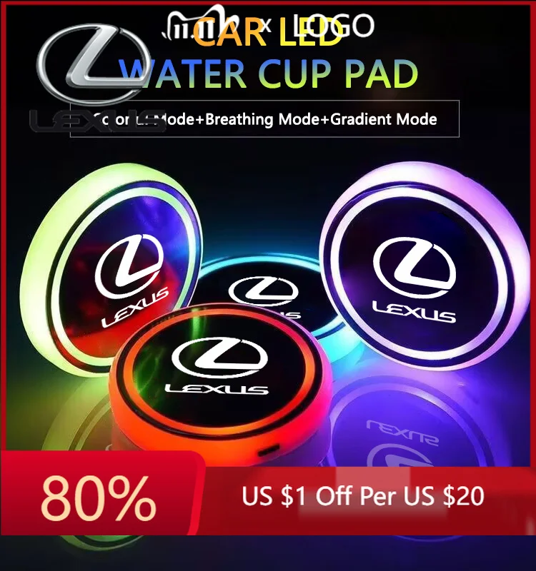 2026-hot-interior-stickers-colorful-led-light-luminous-pads-car-coasters-water-cup-mats-slot-for-lexus-rx330-is250-ct200h-es300h