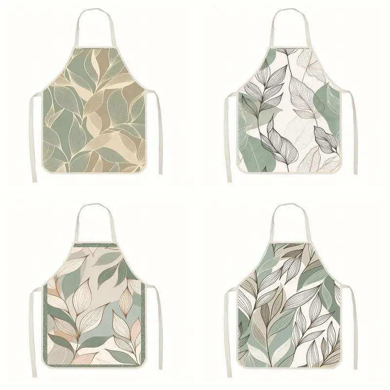 

Leafy Pattern Apron Linen apron, suitable for kitchen cooking, parent-child interaction, painting and other scenarios