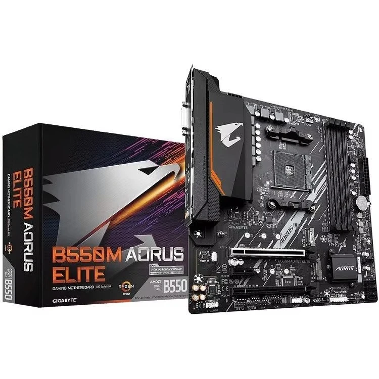 B550M AORUS ELITE Desktop Motherboard in Tel Chipset DDR4 RAM Socket  R5 5600G/5700G Processors M-ATX