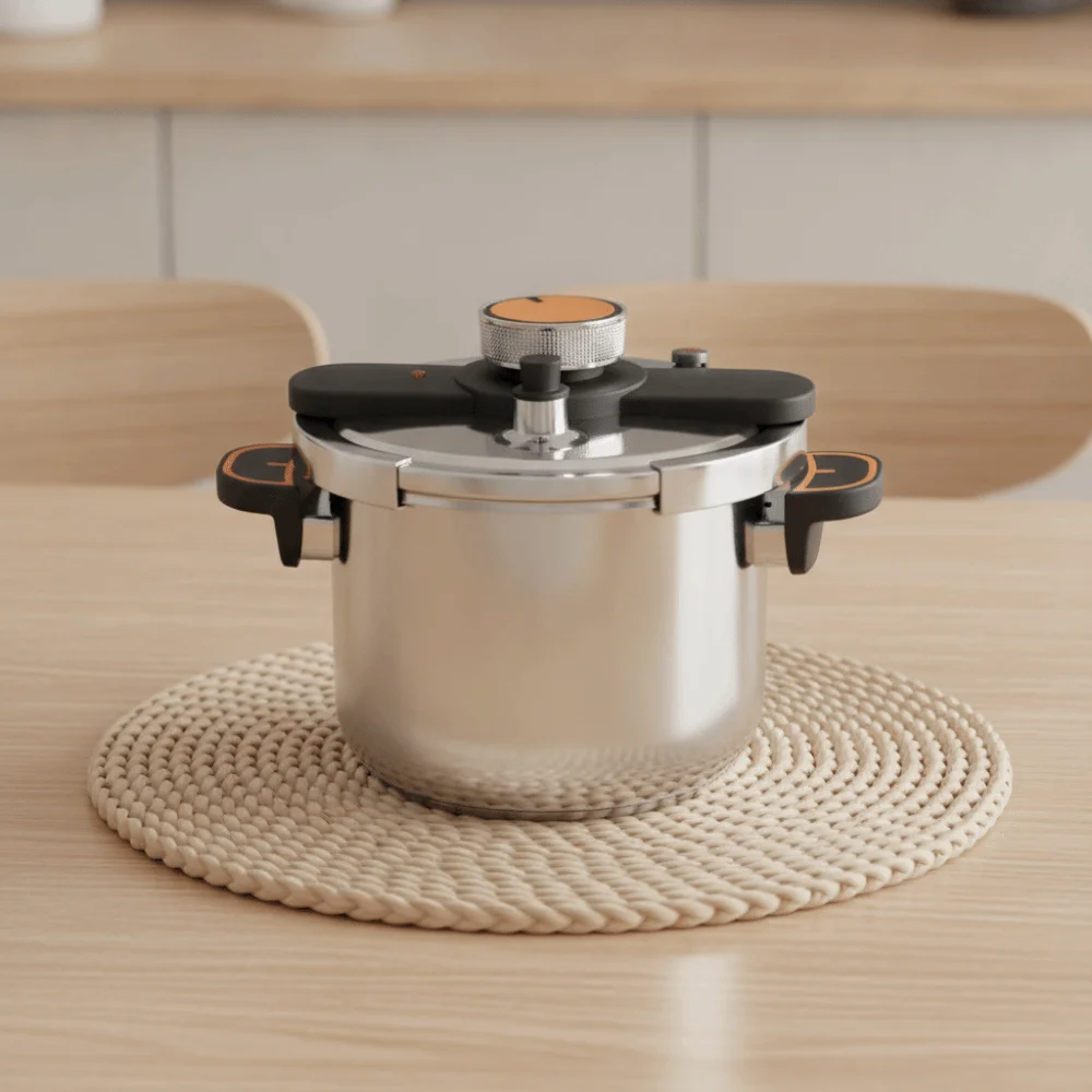 Explosion-proof 304 Stainless Steel Pressure Cooker Energy-efficient Thickened Bottom Kitchen Pressure Pot Rotary Knob-operated