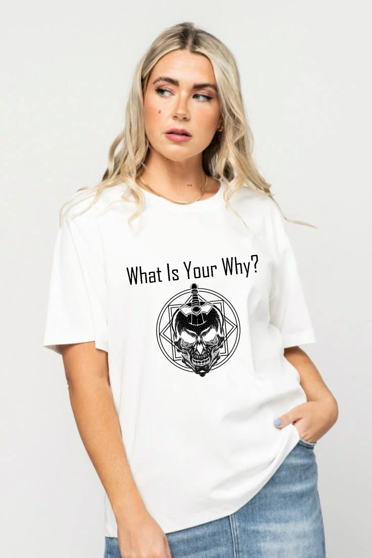 

Женские футболки Four Seasons Y2k Графика 100% хлопок Футболка с принтом What Is Your Why Хэллоуин Рождество