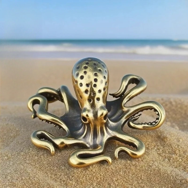 

Pure Brass Octopus Ornament Lucky Tea Pet