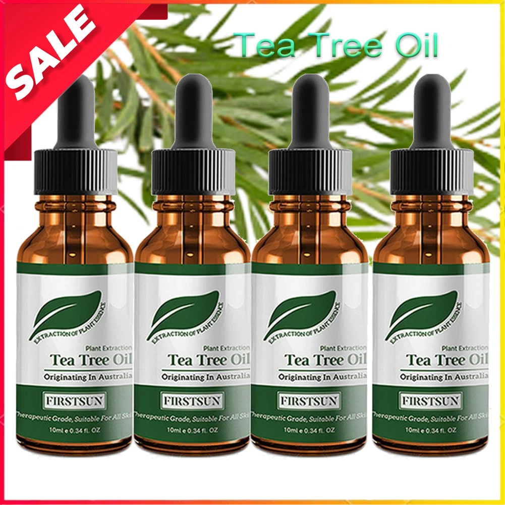Aceite de árbol de té orgánico para la piel, cara, cabello, cuero cabelludo, tratamiento del acné, aceites esenciales para el crecimiento del cabello para difusor, masaje de aromaterapia, 10ml