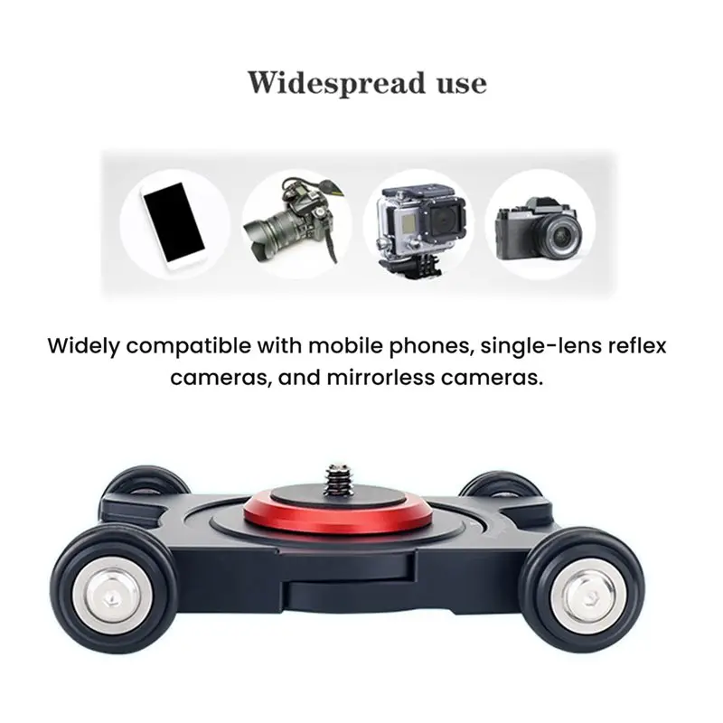 

For Home Manual Skater With 360° Panorama Camera Slider Dolly 4 Wheeled Tabletop Dolly& Ball Head& Phone Clamp
