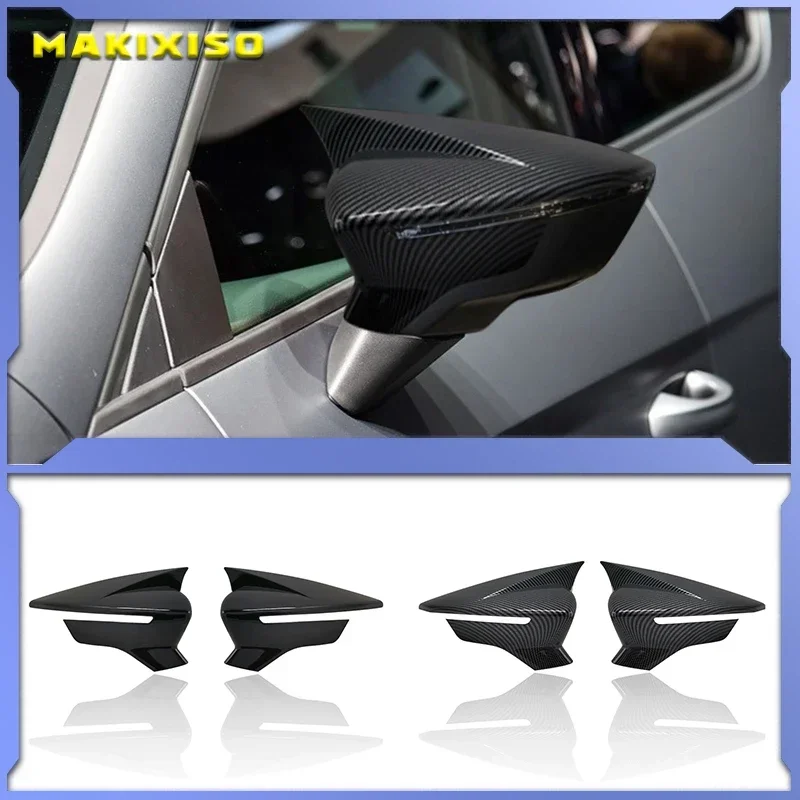 

Черная крышка для зеркала для Seat Leon 5F MK3 ST Cupra 2013-2020 Ibiza MK5 Arona 2017-2018, автомобильный боковой Чехол для зеркала заднего вида, аксессуары