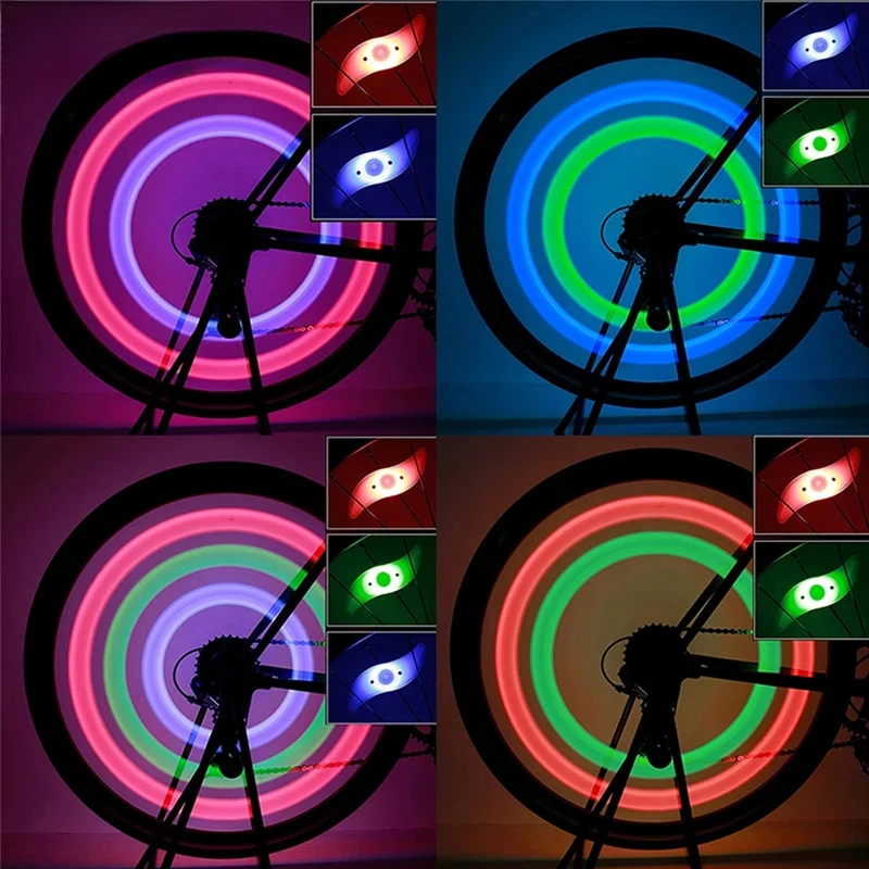 Bike Wheel Spoke Light Tire Lights 3 Mode LED Tyre Tire Flash Lamp Bike Safety Warning Easy to Install MTB Bicycle Accessories