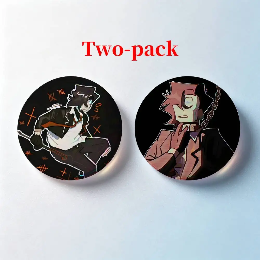E-Eddie JACKPOT CRASH COURSE 2 Pieces Badge Set Icons Badges Creative Meme Figure Round Tinplate Brooch Bag Clothes Accessories