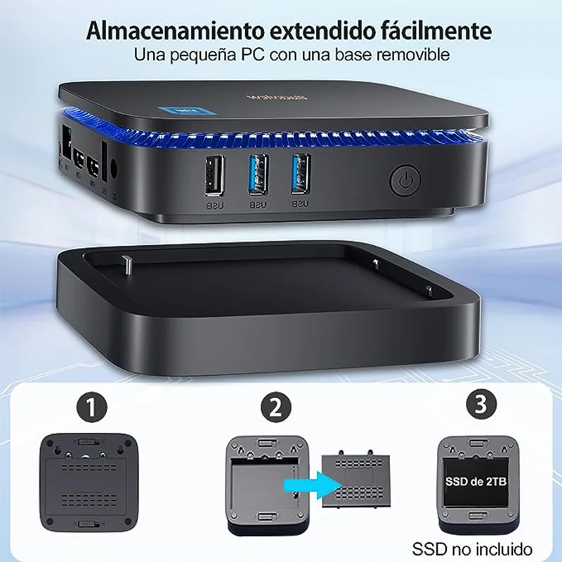 Blackview-MP60 Mini PC com Banda Dupla, Windows 11, 16GB DDR4, 512GB, SSD de 1TB, Intel N95, 4K HD, HDMI, Banda Dupla, 2.4G, Novo