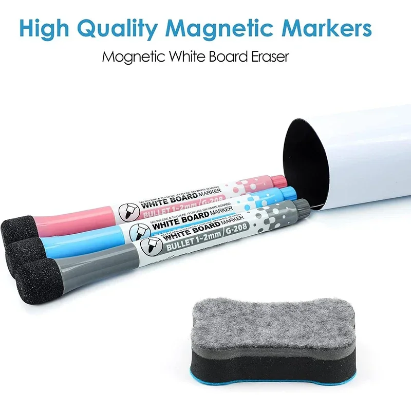 Magnetisch droog uitwisbaar whiteboardblad voor koelkast, koelkaststicker, organisator en planner, 11,8 "x 8,2"