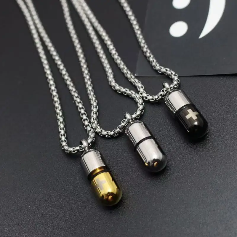 

10 шт., кулон в виде флакона духов из нержавеющей стали, ожерелье с крестообразным узором, модные украшения, ожерелье унисекс
