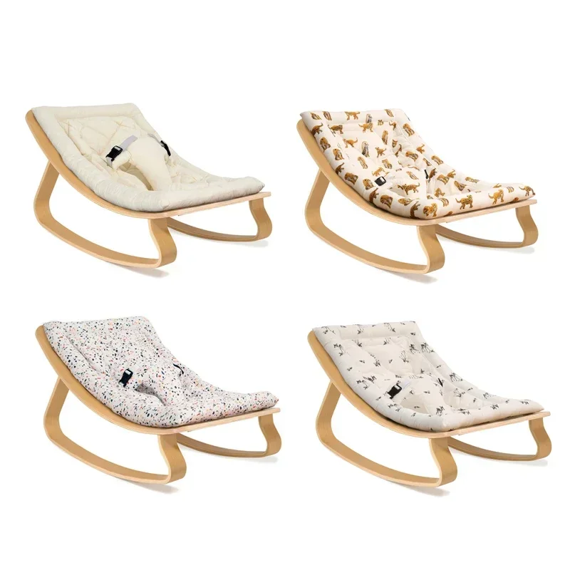 Montessori Baby Bouncer dzieci sypialnia drewniana Sofa huśtawka na biegunach krzesło z kołyską łóżko Baby Rocker Baby Bouncer krzesło