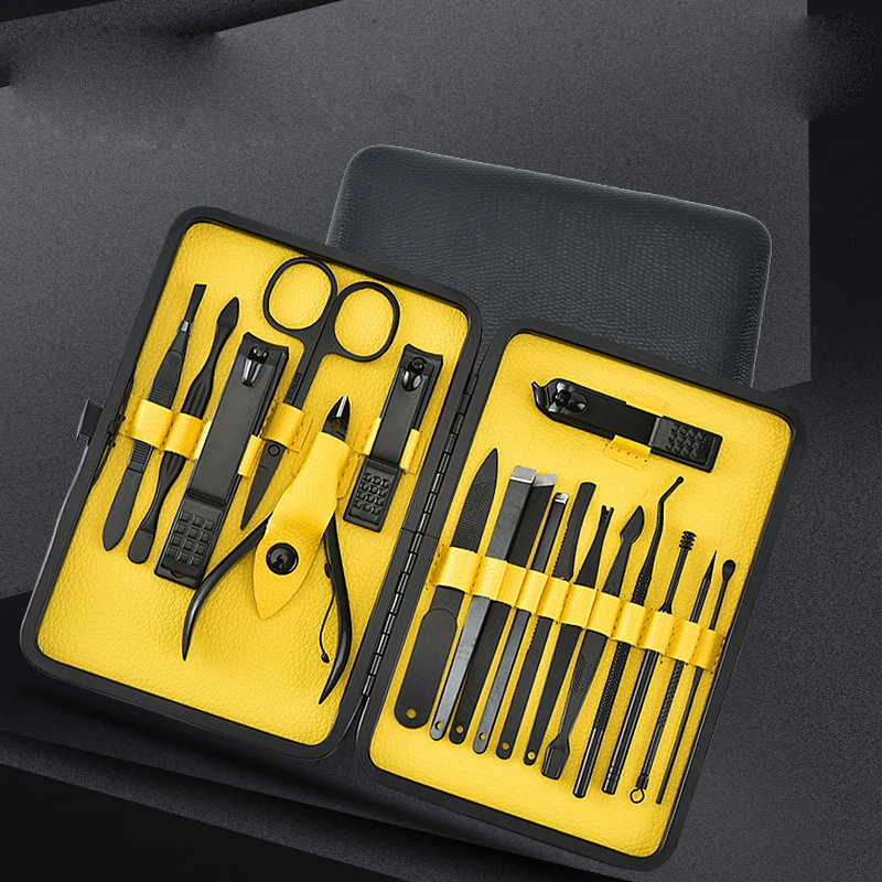 

Stainless Steel Nail Clipper Black Nail Scissors Set Nail Cutter Beauty Tool Kit