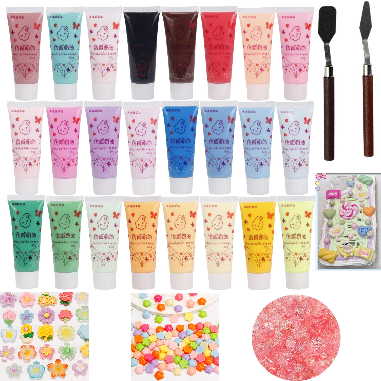 

10pcs Premium DIY Cream Glue Kit Safe & Quick Dry, Decorative Glue for Phone Case, Jewelry Making, Arts and Crafts (50ml/Bottle)
