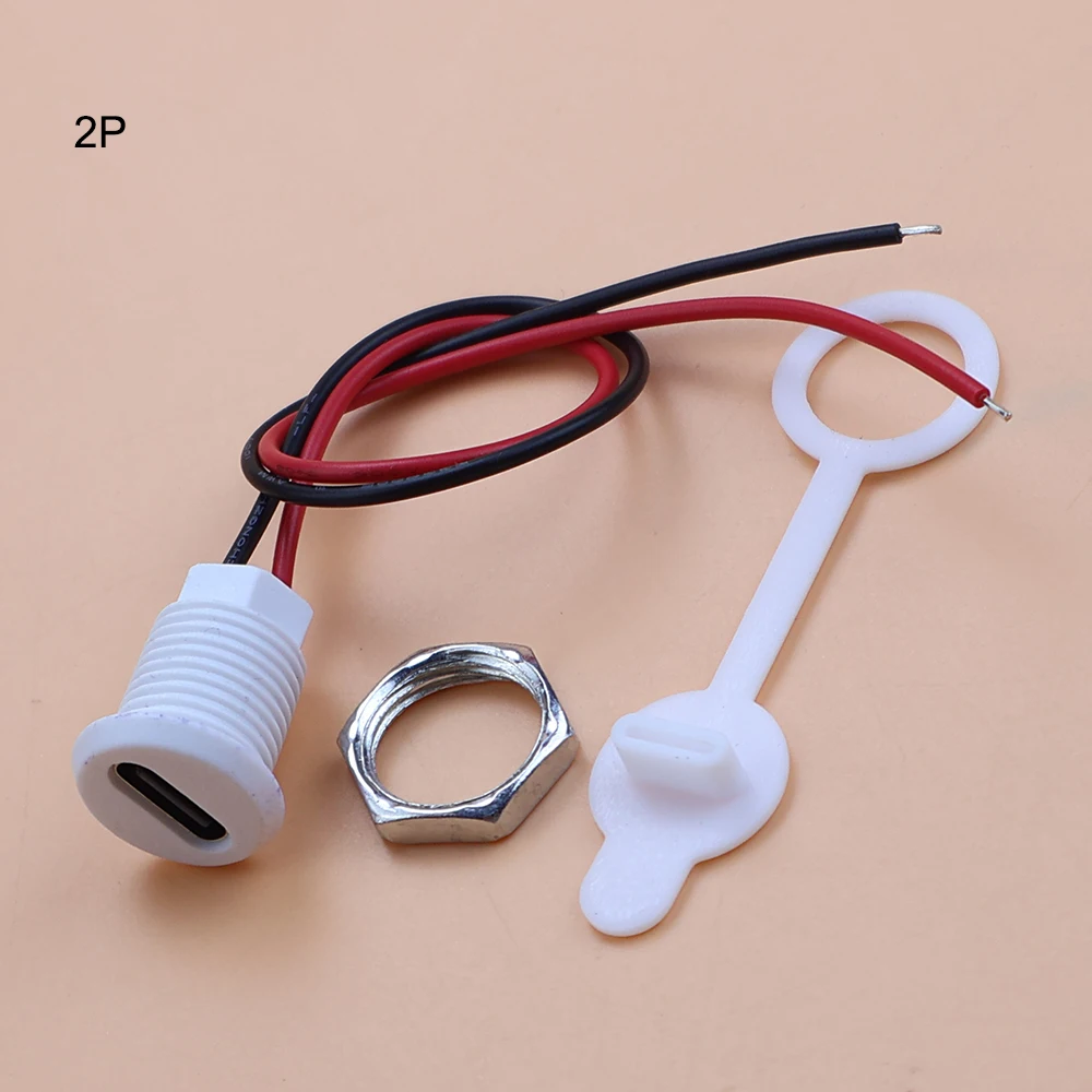 1 Stück USB Typ-C-Stecker Typ-C wasserdicht mit Muttern-Verriegelungsplatte, weiblicher TPC-Anschluss, wasserdicht, Hochstrom-Schnellladeanschluss – Detail 3