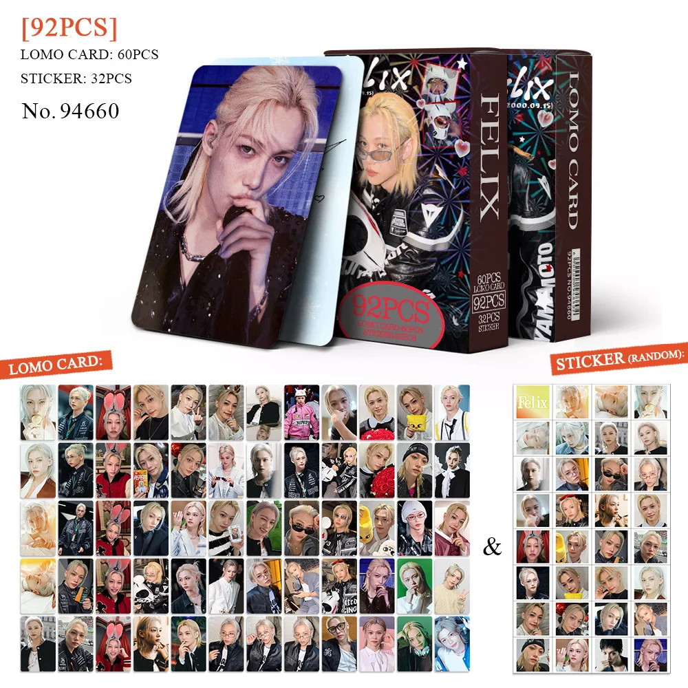 30/92pcs K-pop Stray kids LOMO card skzoo new album B "DO IT"T  glossy card Felix Han Bang Chan photo album fan gift