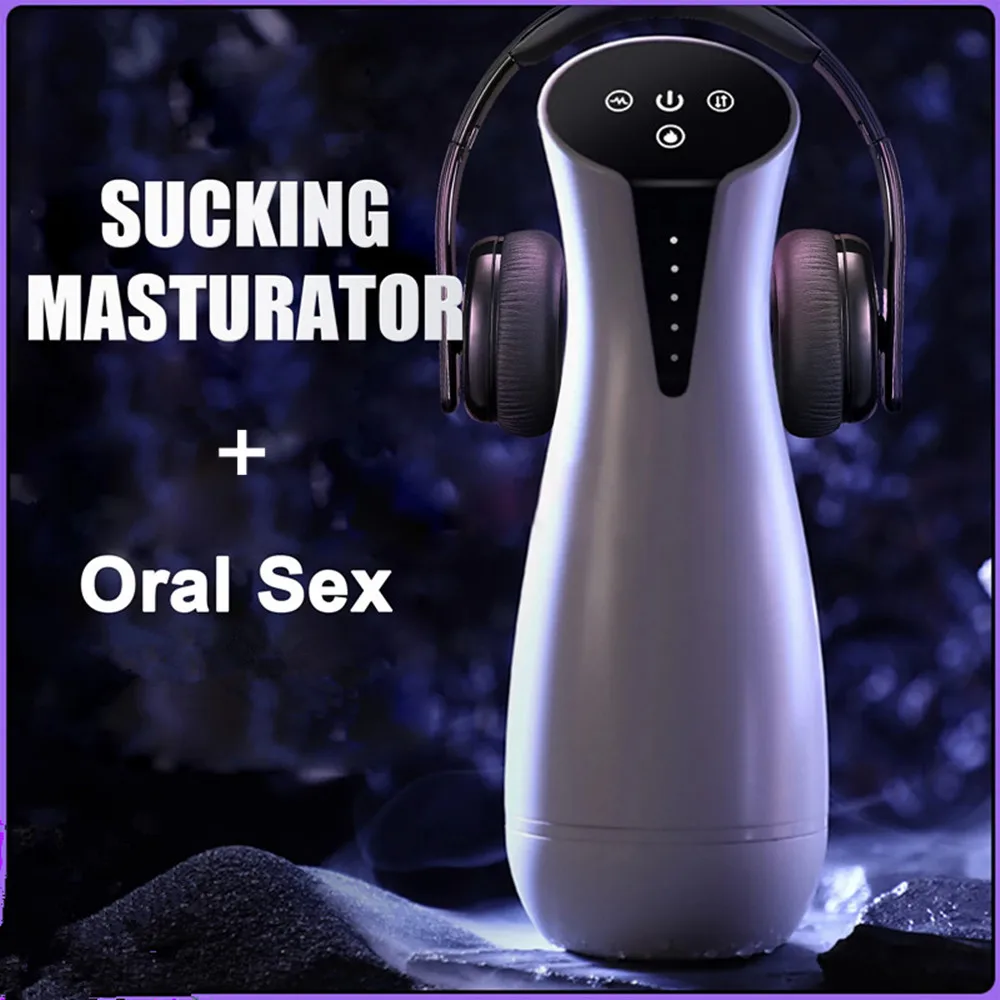 Automatic Sucking Male Masturbation Cup Deep Throat Oral Clip Suction Telescopic Blow Job Vagina Vibration Fun Sex Toys for Men