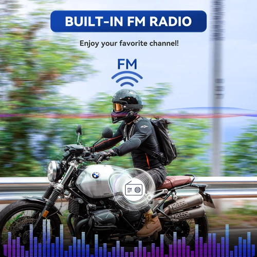 Imagen 2 del producto Intercomunicador Lexin G2P para casco de motocicleta, auriculares Bluetooth, comunicador manos libres para hasta 6 motociclistas, interfono con FM