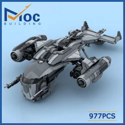 MOC Building Blocks Star Movie Porax GP-49 Gunship Science Fiction Spacecraft DIY Assembly Construction Model Toy