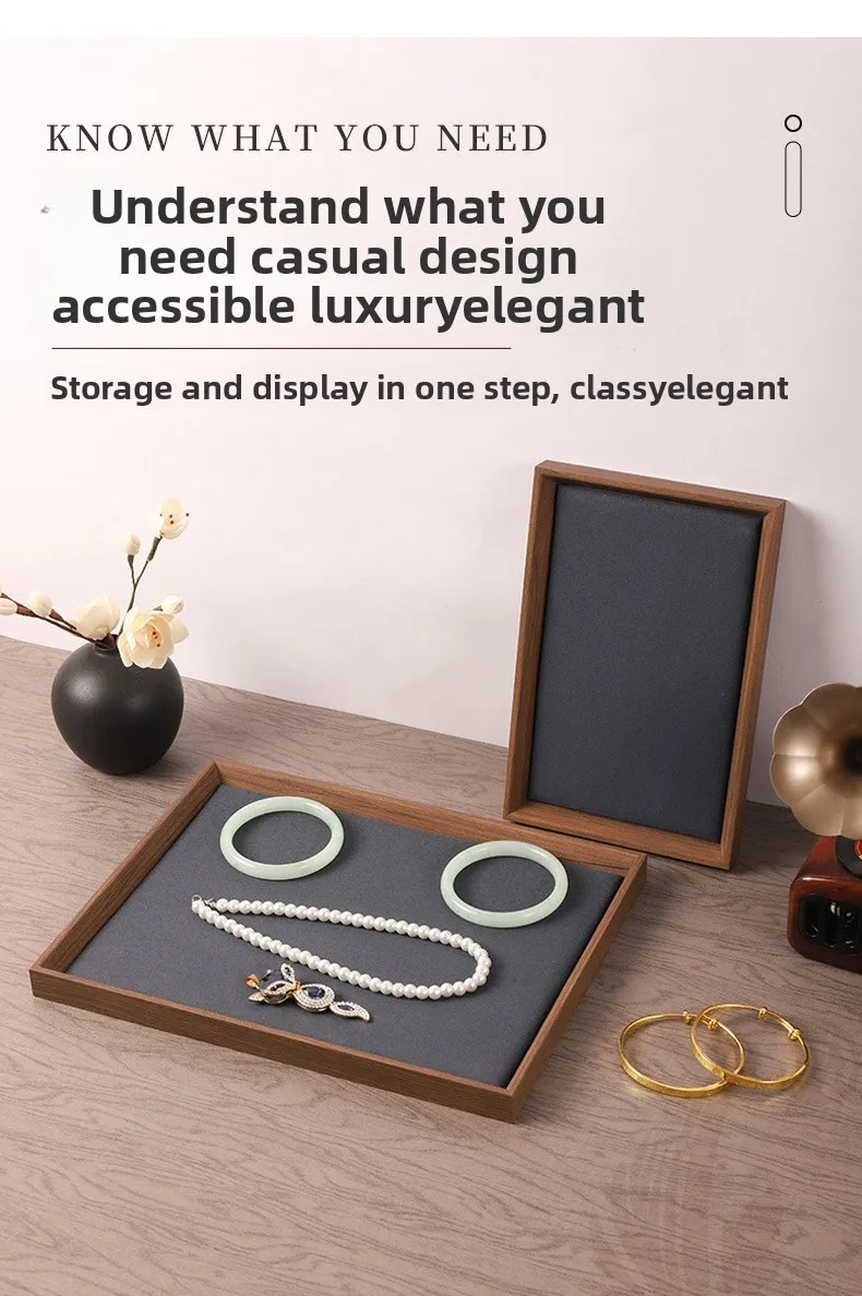 Jewelry Look Empty Tray Black Walnut Wooden Display Tray Jewelry Storage Bracelet Ornament Necklace