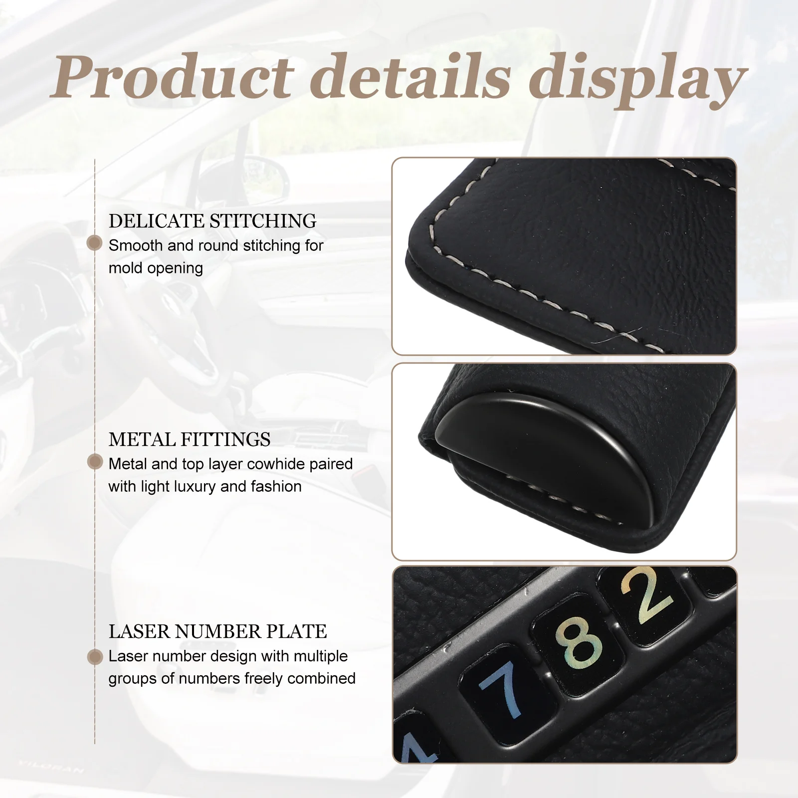 

Car Temporary Parking Card Durable Magnetic Alloy Easy Install Foldable Design Multi-Scene Use Interior