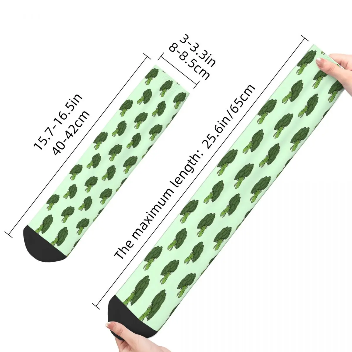 Broccoli Bunch Head Pattern Sock Socks Men Women Polyester Stockings Customizable Design