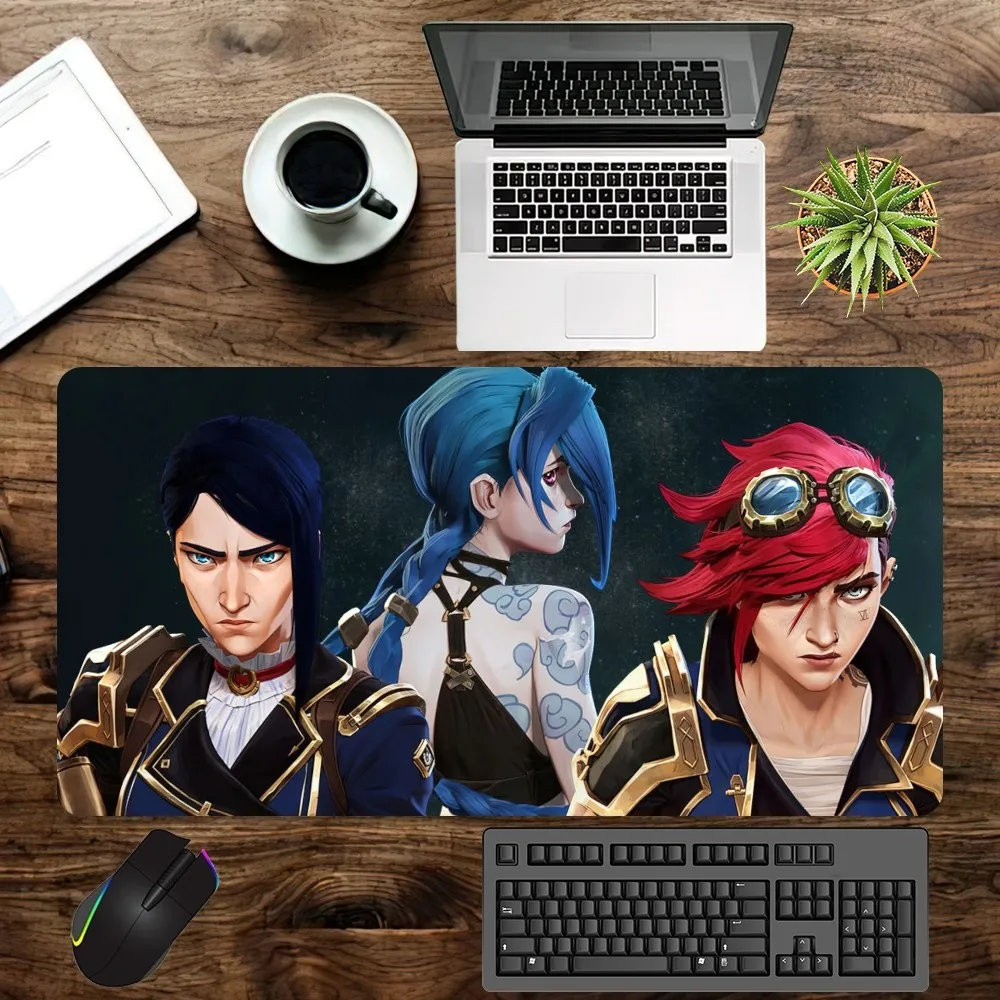 A-Arcane season 2 VI and Caitlyn Mouse Pad office Large Small Computer pc Keyboard Rubber Game Anti-Slip Mice Mat big