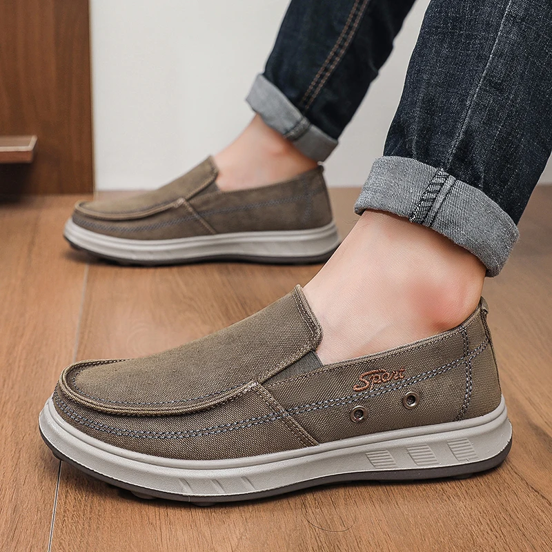 Hot Sale Platform Casual Shoes For Men Cloth Shoes Lightweight Breathable Men's Walking Shoes Comfortable Non-slip Canvas Shoes