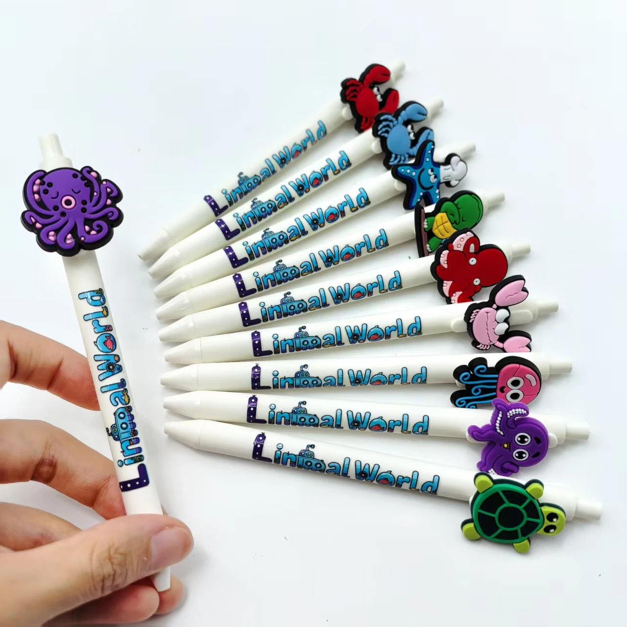 

8pcs/12pcs Marine bio-shaped Ballpoint pens, underwater world press ballpoint pens, back-to-school stationery pens
